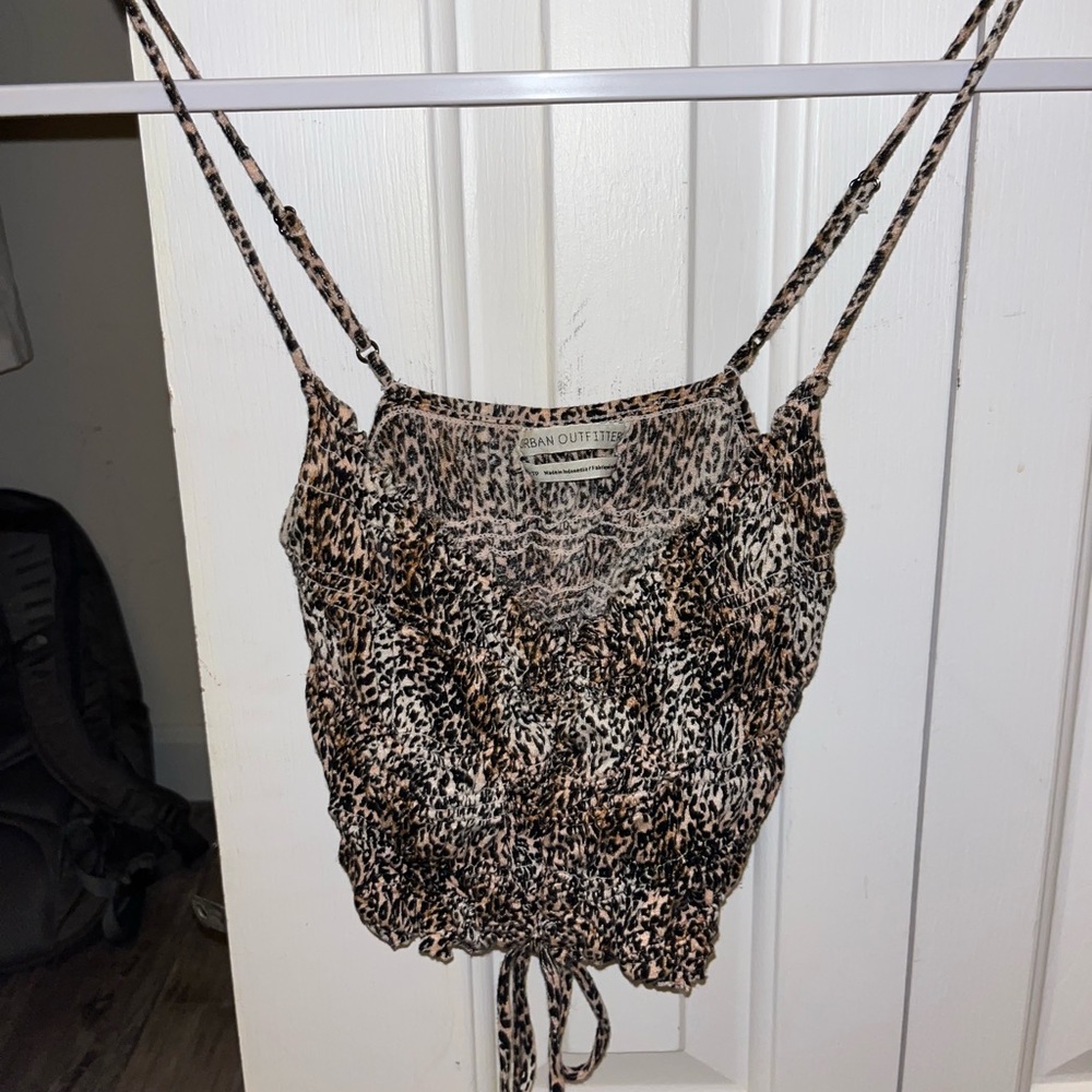 Urban Outfitters, cheetah print tie top